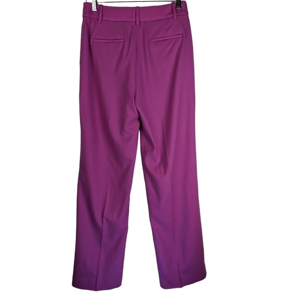 J.Crew Wool Blend Tailored Trousers Pink Fuchsia Wide Leg Pants Size 4 - Picture 11 of 13
